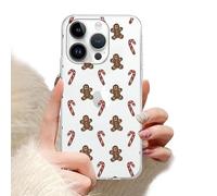 Phoona Noël Coque pour iPhone 13 Mini 5.4",Étui Souple Aesthetic Motif Dessin Durable Transparente Silicone Housse Antichoc Anti-Rayures Camera Protection Noel Cover Fille,Pan d'gingembre