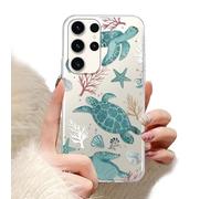 Phoona Transparente Coque pour Samsung Galaxy A12 6.5",Étui Souple Aesthetic Motif Dessin Durable Fine Silicone Housse Antichoc Anti-Rayures Camera Protection Fille Cover,Tortue de mer