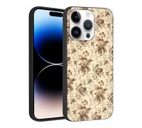 Phoona Vintage Fleuris Coque pour iPhone 13 Mini 5.4",Étui Aesthetic Motif Dessin Durable Souple Silicone Housse Antichoc Anti-Rayures Camera Protection Cover Femmes Filles,Fleurs Jaunes