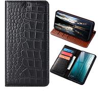 PHOPEER Étui de téléphone en cuir véritable pour Xiaomi Mi 12T Pro 6,7" avec porte-cartes Noir