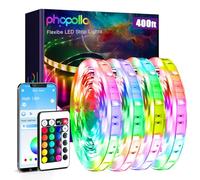 phopollo Bande LED Bluetooth, 24 V 400 m (4 rouleaux de 30 m), lumières LED à changement de couleur pour chambre à coucher, décoration de cuisine, contrôle par application et synchronisation de la