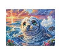 Phoque au Repos 500 Pièces Puzzle Expert Confirmé en Carton Épais sans Déformation Très Difficile Motif Complexe Cadeau Fête des Pères Premium 500 PCS