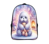 phoque câlin ours mode sac à dos unique cool sacs d'école imprimés faune 3d imprimé sac à dos d'école 2 compartiment-16,12 ans et plus garçons et filles pour les voyages les affaires