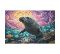 Phoque commun Puzzle 1000 Pièces pour Adultes Art Moderne Educa Jeu De Réflexion Famille Relaxation Assemblage Amusant Cadeau De Fête 1000 PCS