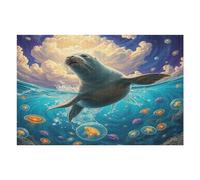 Phoque commun Puzzles 1000 Pièces pour Adultes Educa Art Moderne Décoration Intérieure Relaxant Jeu De Réflexion Cadeau Unique 1000 PCS