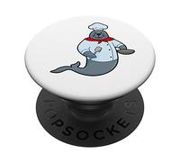 Phoque Cuisinier Poêle Cuisiner PopSockets PopGrip Adhésif