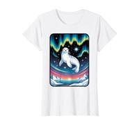 Phoque du Groenland céleste et aurores boréales Sauvages T-Shirt Graphique avec Valeur