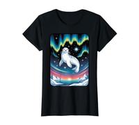 Phoque du Groenland céleste et aurores boréales Sauvages T-Shirt Graphique avec Valeur