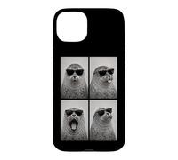 Phoque Lunettes de Soleil Photo Booth Selfie Humoristique Portrait Coque pour iPhone 15 Plus