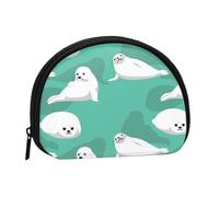 Phoque Mignon,Trousse de Rangement pour Femme, Trousse à Maquillage, Petit Porte-Monnaie, Pochette à Monnaie.