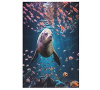 Phoque Puzzle en Bois 1000 Pièces pour Adultes Et Enfants, Puzzles Impossible, Jeu De Patience Coloré, Jeu D'adresse pour Toute La Famille, À Partir De 12 Ans (78×53cm)