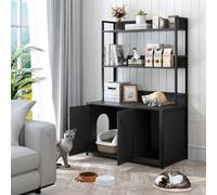 phosir Buffet pour chat à 3 niveaux avec 2 portes, utilisable comme commode et étagère, pour salon, couloir, chambre à coucher, tapis griffoir inclus