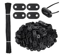 Photect 200 Sets Kit de Fixation de Clôture Brise-Vue de Confidentialité en PVC Résistant aux Intempéries 200 Clips de Montage 200 Attaches de Câble de Fil de Plaque de Montage pour Jardin Balcon