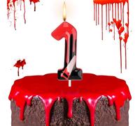 Photect Bougie d'anniversaire en forme de chiffre saignant pour Halloween, fête d'anniversaire sur le thème de l'horreur (numéro 1)