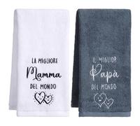 Photect Cadeau pour Maman et Papa de Serviettes Brodées 35 x 75 cm Cadeau de Noël Anniversaire de Mariage Fête des Pères Mères