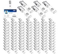 Photect Clips Porte-Badge Pince à Badge en Métal avec Sangle Transparente en PVC Clip de Fixation de Badge à Pression Clip de Carte d'Identité Clips de Badges Nominatifs pour Travail(200 Pièces)