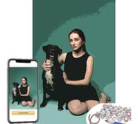 Photo à faire soi-même - Peinture à l'huile par numéros pour adultes, votre propre image privée personnalisée PBN - Peinture à l'huile acrylique sur toile pour débutants, petit ami, petite amie