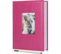 Photo Album 4x6 300 Photos with Writing Space Leather Cover Picture Book for Wedding Family Birthday Holiday (Pink)