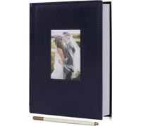 Photo Album 4x6 300 Photos with Writing Space Leather Cover Picture Book for Wedding Family Birthday Holiday (Blue)