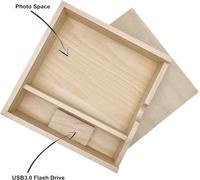 Photo Album Box in Walnut Wood 16 GB 32 GB 64 GB Photo Storage Device USB 3.0 Flash Drive Memory Stick Customisable (16 GB,Natural Wood)