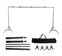 Photo Backdrop Stand Kit 2x3m, Adjustable Photo Studio Backdrop Support System, Retractable Background Stand with Iron Frame for Live Streaming, Ecommerce and Videography