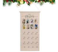 Photo Board - Cloth, 34,6 x 16,5 in Countdown Pocket Display | Clip Design For Organizing Photos, Memory Board Organizer For Christmas, Classroom, Bedroom, Desk, Home, College, Cubicle