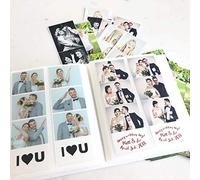 Album photo pour photomaton - Pour mariage ou fête - Peut contenir 120 bandes photo de 5 x 15 cm - À glisser (5,1 x 15,2 cm, blanc, 1)