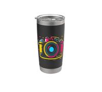 Photo Caméra Retrowave Photographe amateur Gobelet isotherme en acier inoxydable double paroi