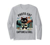 Photo Cat Capture & Chill Mignon Photographe Caméra Rétro Chat Manche Longue