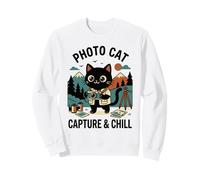 Photo Cat Capture & Chill Mignon Photographe Caméra Rétro Chat Sweatshirt