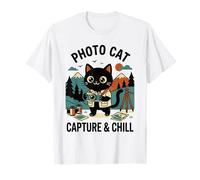 Photo Cat Capture & Chill Mignon Photographe Caméra Rétro Chat T-Shirt