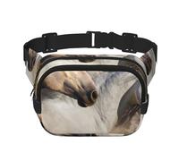 Photo de Cheval Sauvage,Sac Banane carré Double Couche, Sac de Poitrine