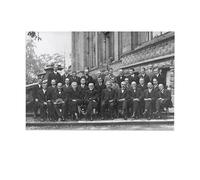 Photo de groupe vintage du cinquième conférence physique de Solvay en 1927 sur toile décorative sans cadre 30 x 45 cm