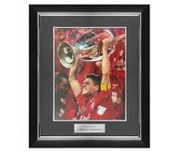 Photo de Liverpool signée par Steven Gerrard. Cadre de luxe.