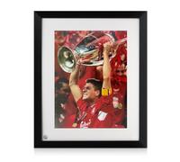 Photo de Liverpool signée par Steven Gerrard. Encadrée.