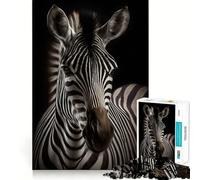 Photo de Portrait de zèbre Puzzle de 1000 pièces Jeu de réflexion et de précision Découpe de Haute précision Passe-Temps Fascinant pour Les Moments de détente (50x75cm)