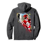 Photo de Power Rangers Red Ranger Kick Sweat à Capuche, Unisexe pour Adultes, Chiné Foncé, M