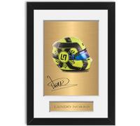 Photo dédicacée de casque Lando Norris 2023 - Format A4 - Cadre pour les fans de course
