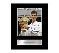 Photo dédicacée de Novak Djokovic du champion de Wimbledon