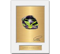 Photo dédicacée du casque de Lewis Hamilton 2024 - Format A4 - Pour les fans de course de F1