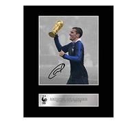 Photo dédicacée et montée d'Antoine Griezmann - Équipe de France de la Coupe du monde de football - #2 - Avec autographe - Cadeau - Photo imprimée