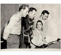 Photo du quatuor de millions de dollars 20,3 x 25,4 cm | Superbe portrait de studio au soleil de 1956 | Elvis Presley | Jerry Lee Lewis | Johnny Cash | Carl Perkins | Rock and Roll | Session