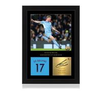 Photo encadrée Kevin De Bruyne A4 - Signature numérique reproduite - Cadeau pour les fans de Manchester City