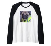 Photo floue de Chien Carlin drôle « Please No More » Manche Raglan