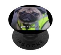 Photo floue de Chien Carlin drôle « Please No More » PopSockets PopGrip Adhésif