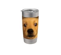 Photo floue de chiot Golden Retriever surprise drôle Gobelet isotherme en acier inoxydable double paroi