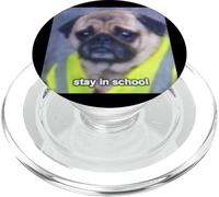 Photo floue drôle Carlin Stay in School PopSockets PopGrip pour MagSafe