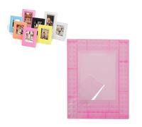 Photo Frame, Small Picture Frame Standing Picture Frames Photo Display Stand Decorative Picture Frames for Home Classroom Office 4.3x3.3inch (Light Pink)