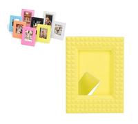 Photo Frame, Small Picture Frame Standing Picture Frames Photo Display Stand Decorative Picture Frames for Home Classroom Office 4.3x3.3inch (Yellow)