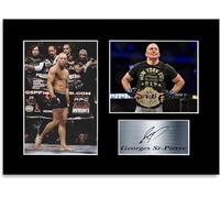 Photo imprimée avec autographe de Georges St-Pierre GSP A4 pour fans et supporters de MMA Fighter Champion